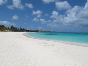 White sand and blue water of East Shoal Bay